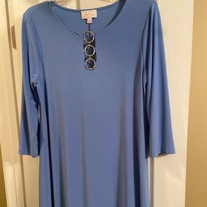Blue 3/4 Sleeve Dress